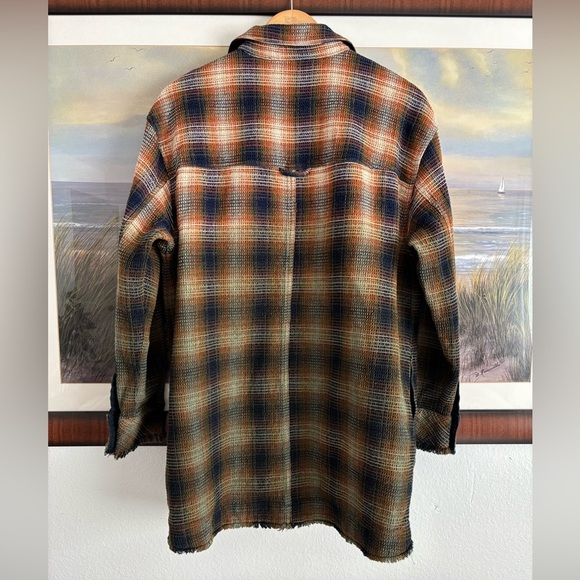 Free People Anneli Plaid Shirt Jacket Shacket Size Small - Picture 13 of 14